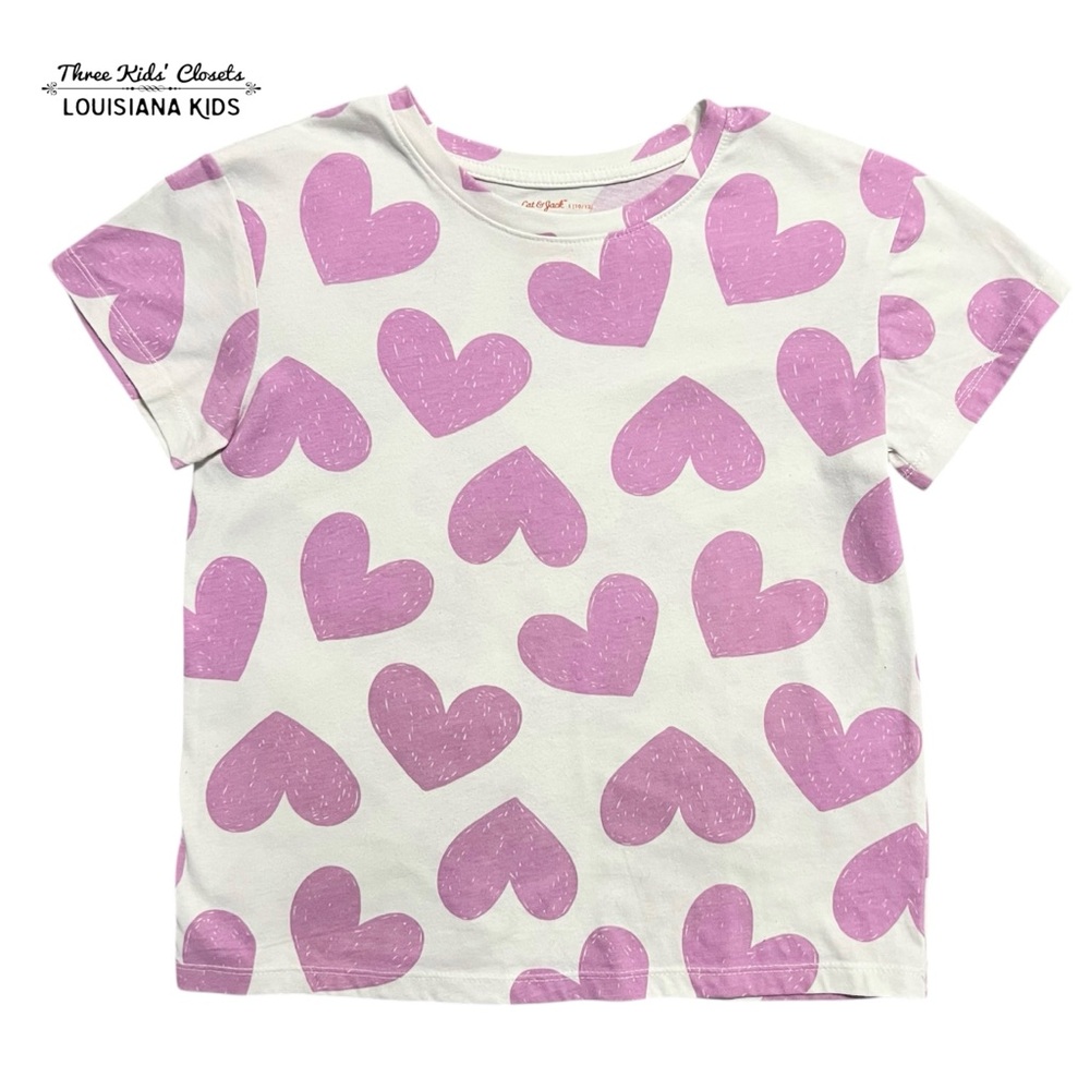 Cat & Jack L (10/12) Heart Print Tee Shirt